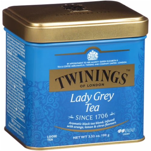 Twinings Lady Grey Tea Tin Perspective: left