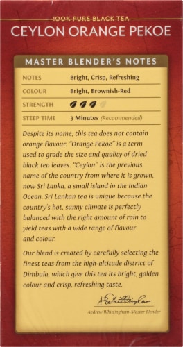 Twinings Of London Ceylon Orange Pekoe Pure Black Tea Bags Perspective: left