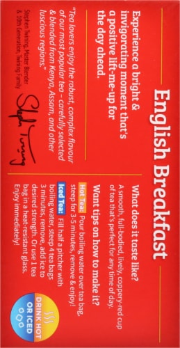 Twinings Of London® English Breakfast Black Tea Bags Perspective: left