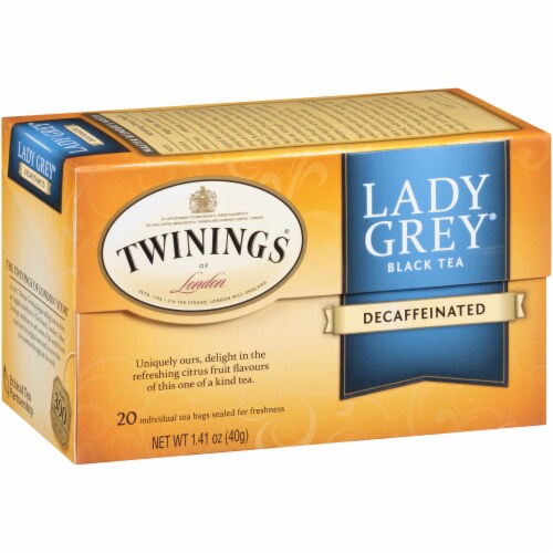 Twinings Of London Lady Grey Decaffeinated Black Tea Bags Perspective: left