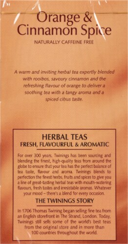Twinings Of London Orange & Cinnamon Spice Herbal Tea Bags Perspective: left