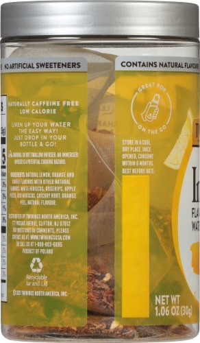 Twinings of London Cold Infuse Lemon Orange & Ginger Cold Water Enhancer Perspective: left