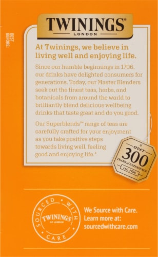 Twinings® Of London Immune Support + Ginger & Mango Flavored Green Tea Bags Perspective: left