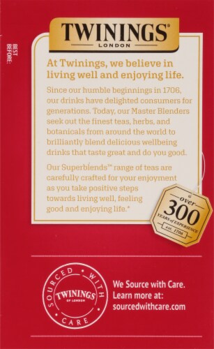 Twinings® of London Heartea+ Raspberry Flavored Hibiscus Herbal Tea Perspective: left