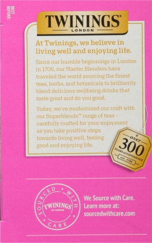 Twinings® Glow Peach Flavor White Tea Perspective: left