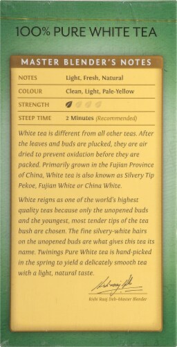 Twinings Of London 100% Pure White Tea Bags Perspective: left