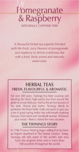 Twinings Of London Pomegranate & Raspberry Herbal Tea Bags Perspective: left