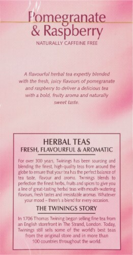 Twinings Of London Pomegranate & Raspberry Herbal Tea Bags Perspective: left