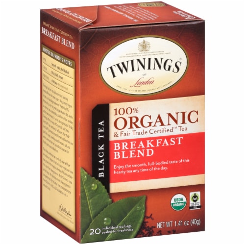 Twinings Of London Organic Breakfast Blend Black Tea Bags Perspective: left