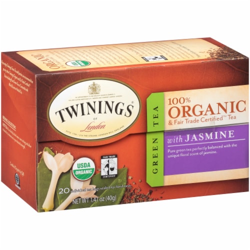 Twinings Of London Organic Jasmine Green Tea Bags Perspective: left