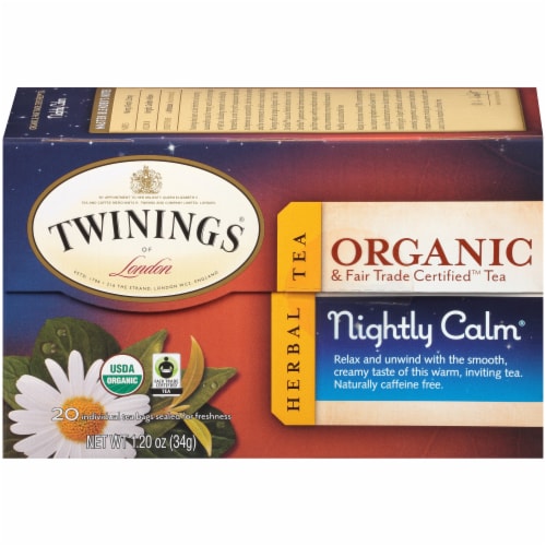 Twinings Of London Organic Nightly Calm Herbal Tea Bags Perspective: left