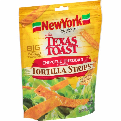 New York Bakery® Gluten Free Chipotle Cheddar Tortilla Strips Perspective: left