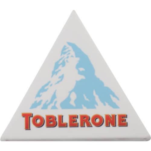 Toblerone Swiss White Chocolate with Honey & Almond Nougat Chocolate Bar Perspective: left