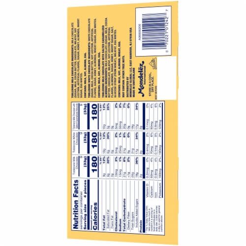 Toblerone Swiss Chocolates with Honey & Almond Nougat Variety Gift Box Perspective: left