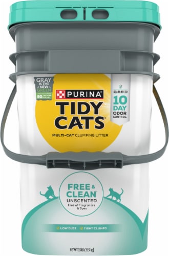 Purina® Tidy Cats® Free & Clean® Unscented Multi-Cat Clumping Litter Perspective: left