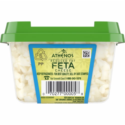 Athenos Traditional Crumbled Feta Cheese with Reduced Fat Perspective: left