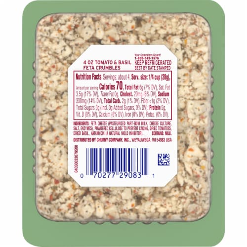 Athenos Tomato & Basil Crumbled Feta Cheese Perspective: left