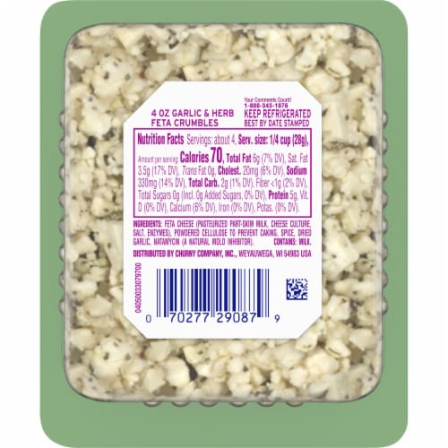 Athenos Garlic & Herb Crumbled Feta Cheese Perspective: left