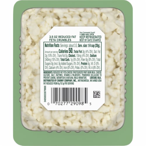 Athenos Traditional Crumbled Feta Cheese with Reduced Fat Perspective: left