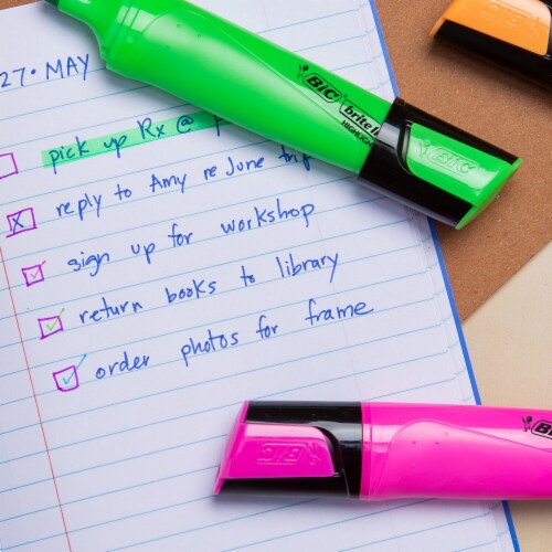 BIC Brite Liner Flat Highlighters - Assorted Perspective: left