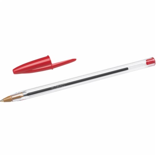 BIC® Cristal® Xtra Smooth Medium Ball Point Pens - Red Perspective: left