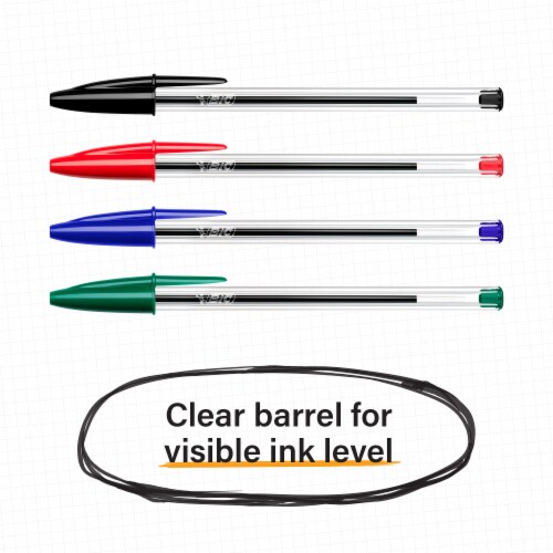 BIC Cristal Xtra Smooth Stic Red Ball Pens, Medium Point (1.0mm), 10-Count Pack Perspective: left