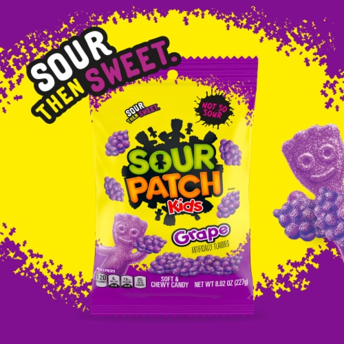 SOUR PATCH KIDS Grape Soft & Chewy Candy Bag Perspective: left