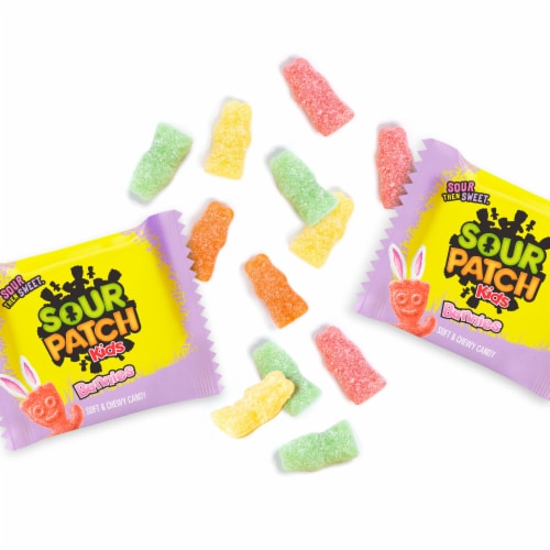 SOUR PATCH KIDS Bunnies Soft & Chewy Easter Candy Treat Size Bags Perspective: left