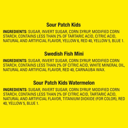 SOUR PATCH KIDS & SWEDISH FISH Mini Halloween Candy Variety Pack Perspective: left