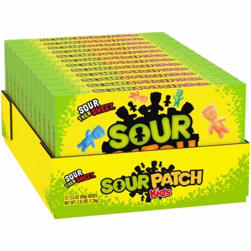 Sour Patch Kids Original Soft & Chewy Candy Theater Box Case Lot Sale Perspective: left