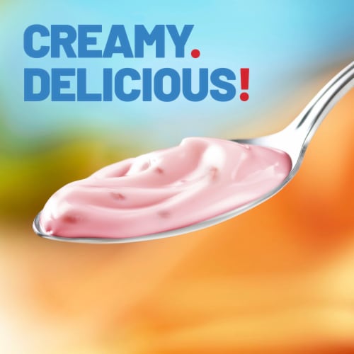 Yoplait Light Fat Free Strawberry Yogurt Cup Perspective: left