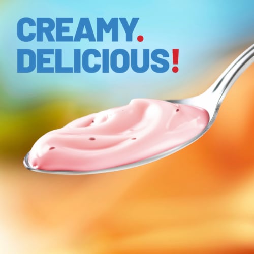Yoplait Light Red Raspberry Fat Free Yogurt Cup Perspective: left