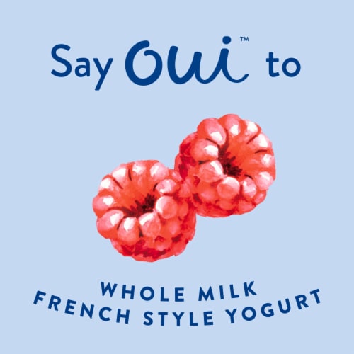 Oui by Yoplait Raspberry Whole Milk French Style Yogurt Jar Perspective: left