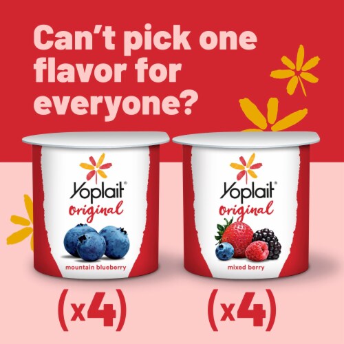 Yoplait Original Low Fat Yogurt Cups Variety Pack Perspective: left