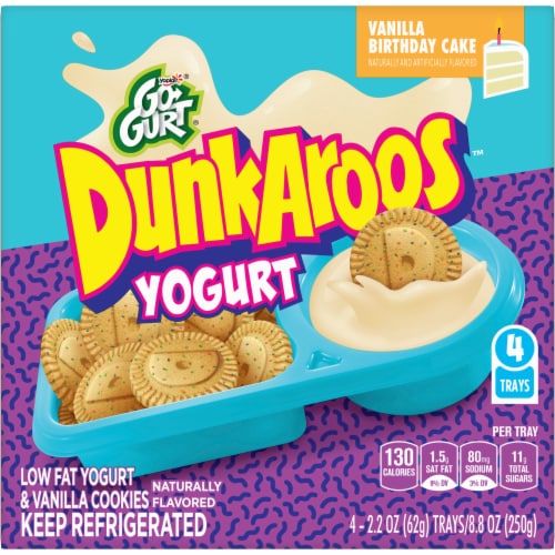 Go-Gurt Vanilla Birthday Cake Dunkaroos Yogurt Perspective: left