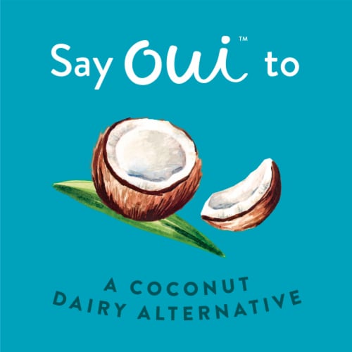 Oui by Yoplait Coconut Based Dairy Free Alternative Coconut Flavor Yogurt Glass Jar Perspective: left