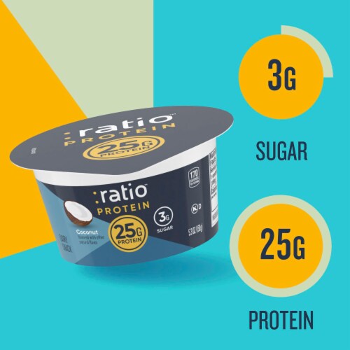 Ratio Protein Coconut Yogurt Cultured Dairy Snack Perspective: left