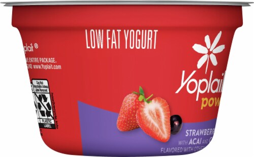 Yoplait Power Strawberry with Acai and Chia Low Fat Yogurt Cup Perspective: left