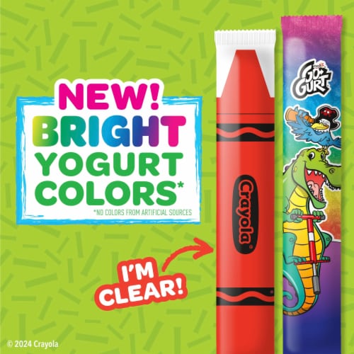 Go GURT Crayola Variety Pack Kids Fat Free Yogurt Tubes Perspective: left