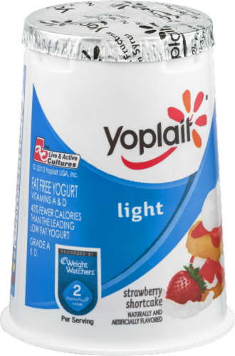Yoplait Light Strawberry Shortcake Yogurt Perspective: left