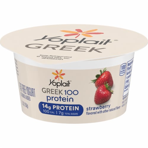Yoplait Greek Yogurt Fat Free Yogurt Strawberry Perspective: left