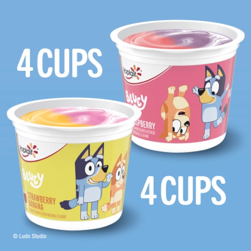 Yoplait Low Fat Bluey Variety Pack Kids Yogurt Cups Perspective: left