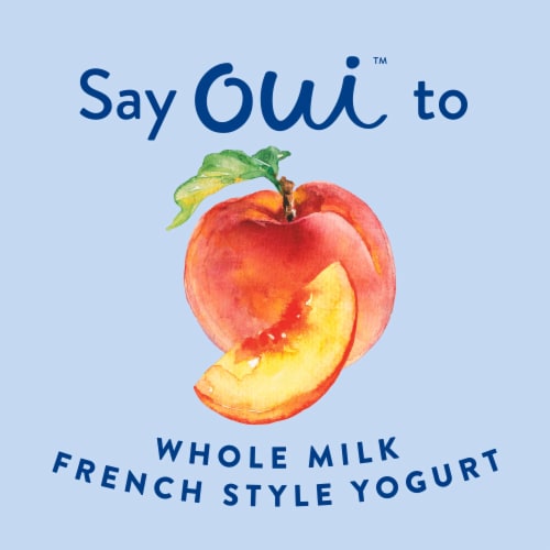 Oui by Yoplait Gluten Free French Style Peach Whole Milk Yogurt Glass Jar Perspective: left