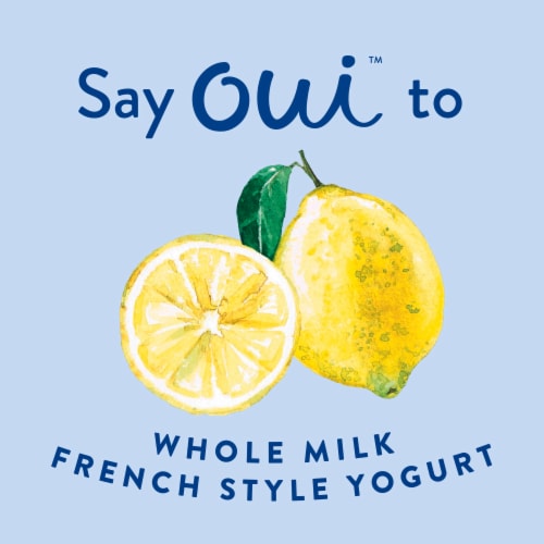 Oui by Yoplait Gluten Free French Style Lemon Whole Milk Yogurt Glass Jar Perspective: left