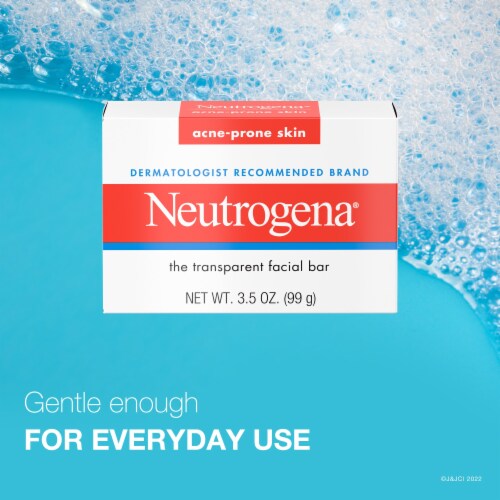 Neutrogena Facial Cleansing Bar Soap for Acne-Prone Skin Non-Medicated & Glycerin-Rich Formula Perspective: left