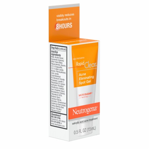 Neutrogena Rapid Clear Acne Eliminating Spot Treatment Gel with 2% Salicylic Acid Acne Medicine Perspective: left