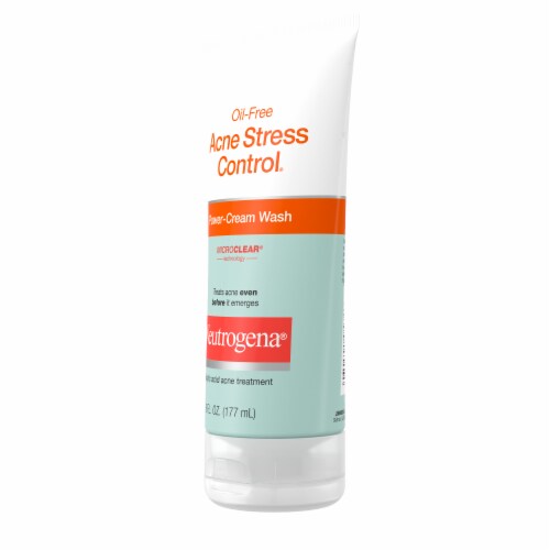 Neutrogena Oil-Free Acne Stress Control Power-Cream Face Wash 6 Fl. Oz Perspective: left