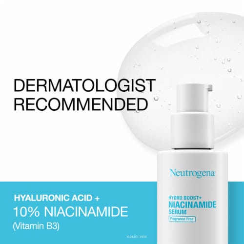 Neutrogena Hydro Boost Niacinamide Face Serum Fragrance-Free + Hyaluronic Acid & 10% Niacinamide Perspective: left