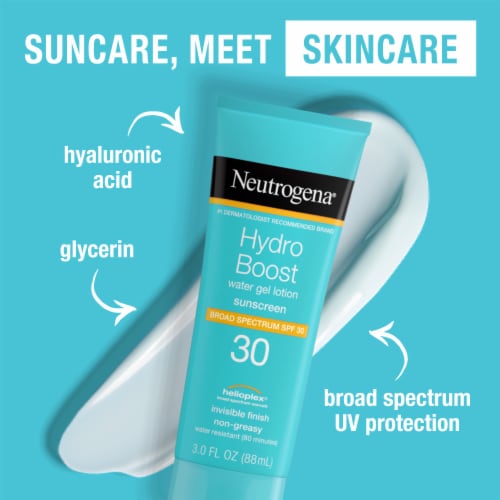 Neutrogena Hydro Boost Water Gel Lotion Sunscreen Broad Spectrum SPF 30 Perspective: left