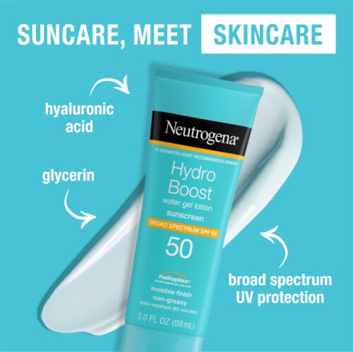 Neutrogena Hydro Boost Water Gel Sunscreen Lotion SPF 50, Broad Spectrum & Water Resistant Perspective: left